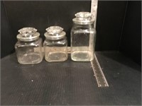 Clear glass canisters