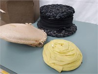3 Vintage Hat's and Hat Box