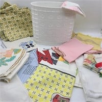 White Can of Vintage Linens