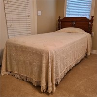 Vintage Twin Size Bed w/ Hobnail Bedspread