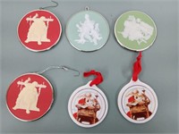 6 Norman Rockwell Ornaments