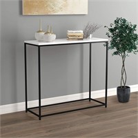 Safdie & Co. Marble Black Metal Console Table