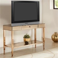 Champagne Gold Mirrored Metal Sofa Table TV Stand