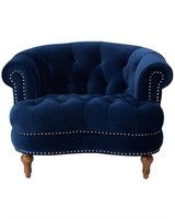 La Rosa Tufted Accent Chair, Navy Blue