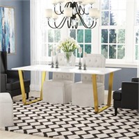 Maria Dining Table W/ Steel Gold Legs