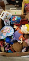 Box of miscellaneous kids toys,plush toys and