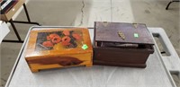 2 Wooden Treasure boxes and Contents