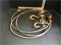 Tow cable with hooks