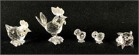 Swarovski Crystal Figurines, 5 Pieces
