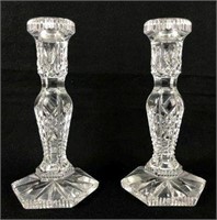 Pair of Waterford Crystal Candlestick Holders