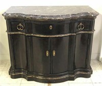 Marge Carson Marble Top 1 Drawer Console Cabinet