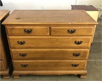 Solid Maple 5 Drawer Dresser with Metal Hardware