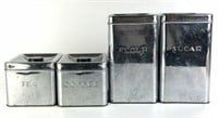 Vintage Kreamer Ware Metal Canisters Set