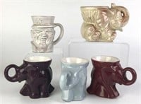 Frankoma Collectible GOP & Figural Mugs, Lot of 5