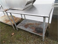 4" stainless steel prep table