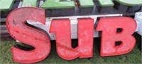 red subs sign 24" x 55"