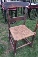 early rush cane rocking chair