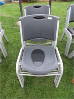 6 metal/plastic black and gray lifetime chairs