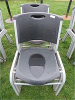 6 metal/plastic black and gray lifetime chairs