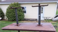 heavy duty double pedestal iron table bases 27.5"