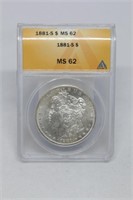 1881-s Morgan Dollar MS62