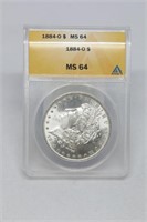 1884-o Morgan Dollar MS64