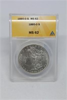 1885-o Morgan Dollar MS62