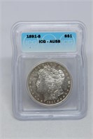 1891-s Morgan Dollar AU58
