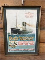 Rare P & O Sydney Passenger Services Poster C.1914