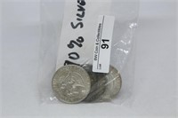 (3) Silver Half Dollars  (2-1964, 1952)