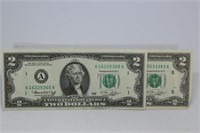 (2) UNC 1976 $2 bills
