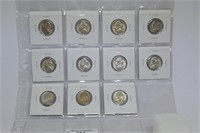 Complete set of Silver War Nickels (1942-45)