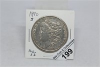 1890-s  Morgan Silver Dollar AU55