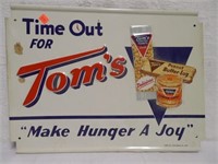 tin Tom's peanut sign for display rack