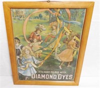 Diamond Dyes Tin Sign Framed