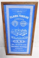 Clarks Thread Glass Sign Framed