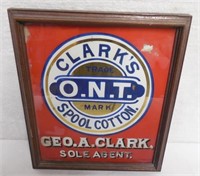 Clarks Thread Glass Sign Framed