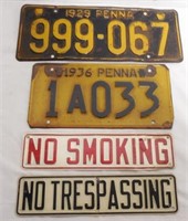 2 License Plates / 2 Signs