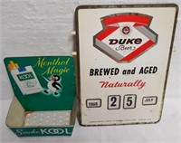 Kool Match Holder / Duke Beer Calendar