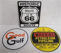 Lot of 3 Contemporary Signs Rt.66 / Others