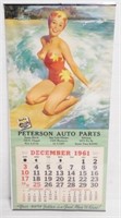 Peterson Auto Parts 1961-1962 calendar
