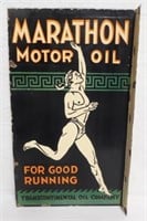 Porcelain 2 sided Marathon Motor oil sign