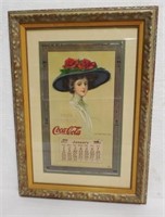 Framed 1911 Coca Cola Girl calendar