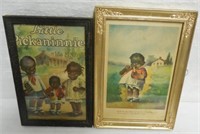 Pair of Black Americana Framed Pictures Vintage