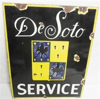 DeSoto Service Porcelain Double Sided Sign