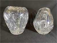 Lot Of 2 Unique Crystal Vases