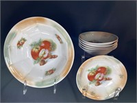 Lot Of 7 Cute Hand Painted Bowls Made In Germany