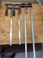 Lot of 4 Large Bar Clamps