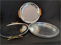 Lot Of Three Silver Plated Trays