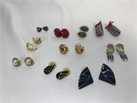 Lot of 10 costume jewelry earring pairs